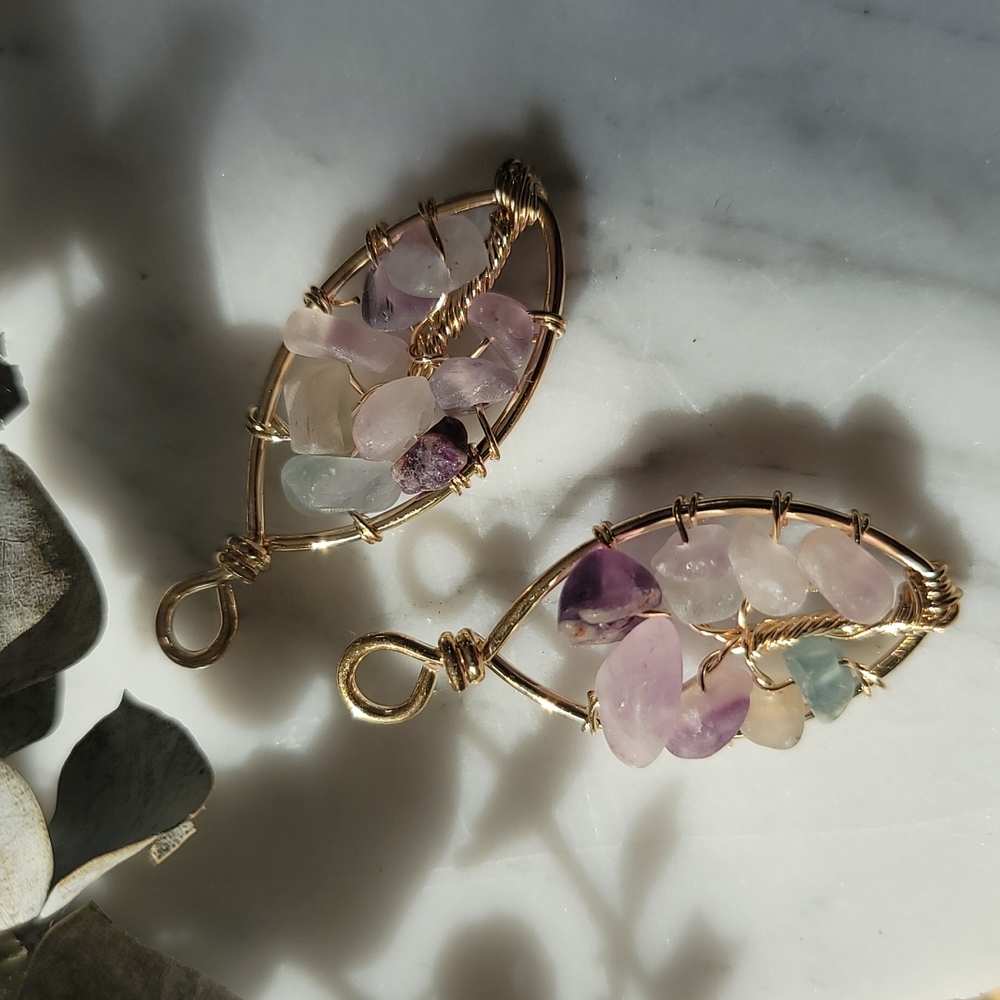 Flourite Gravel Stone Pendant